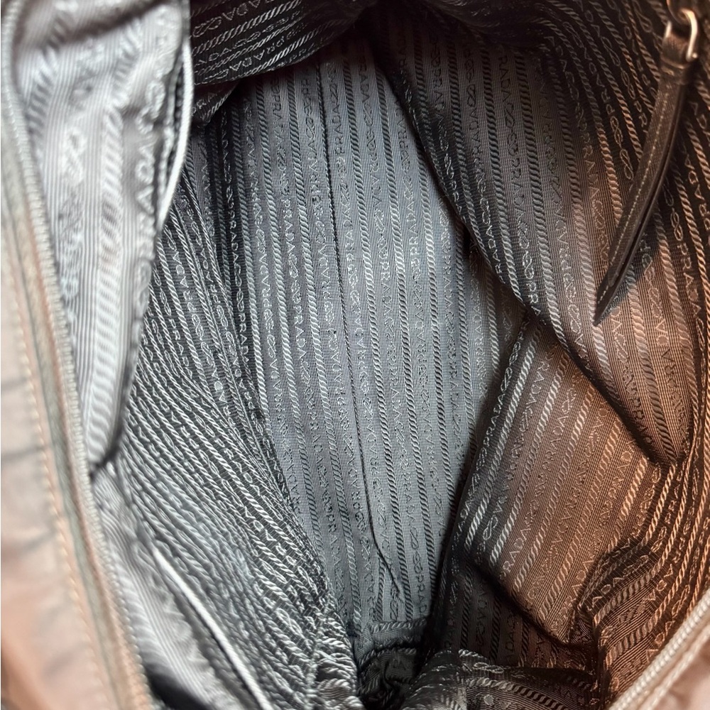 Prada Vela Studded Nylon Black and Red Convertible Tote Bag - Picture 9 of 16